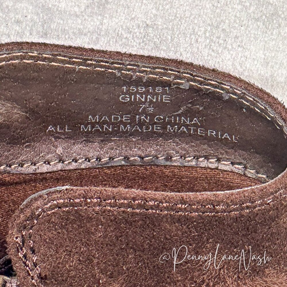 Michael Shannon Suede Ginnie Ankle Booties Size 7.5 Dark Brown - Picture 8 of 11
